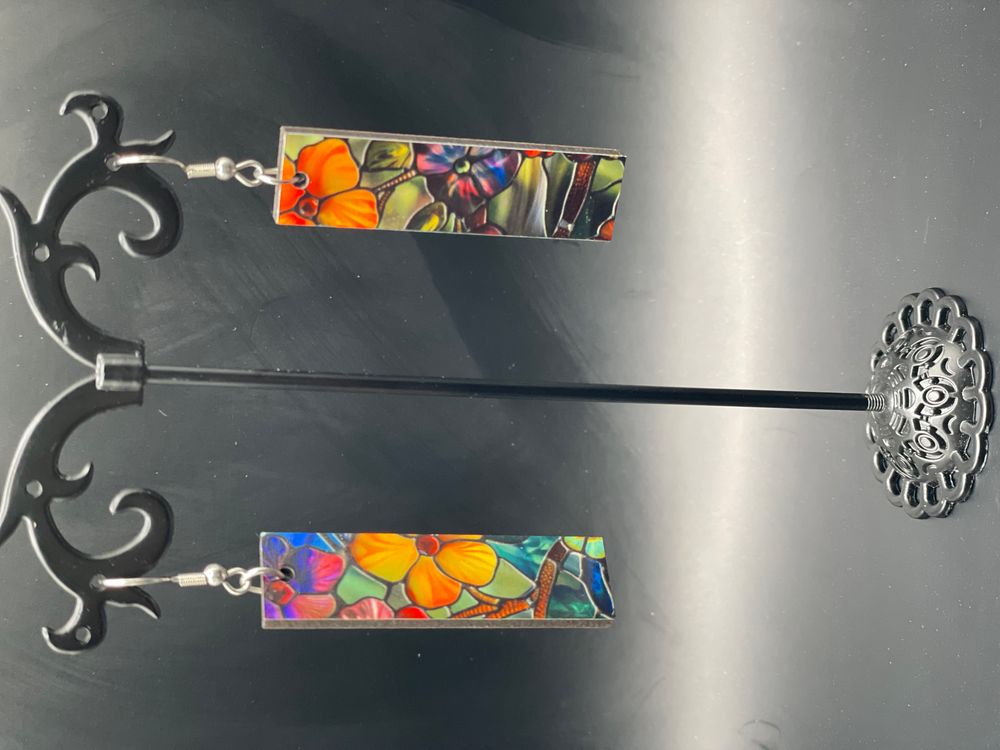 Faux Stained Glass Earrings