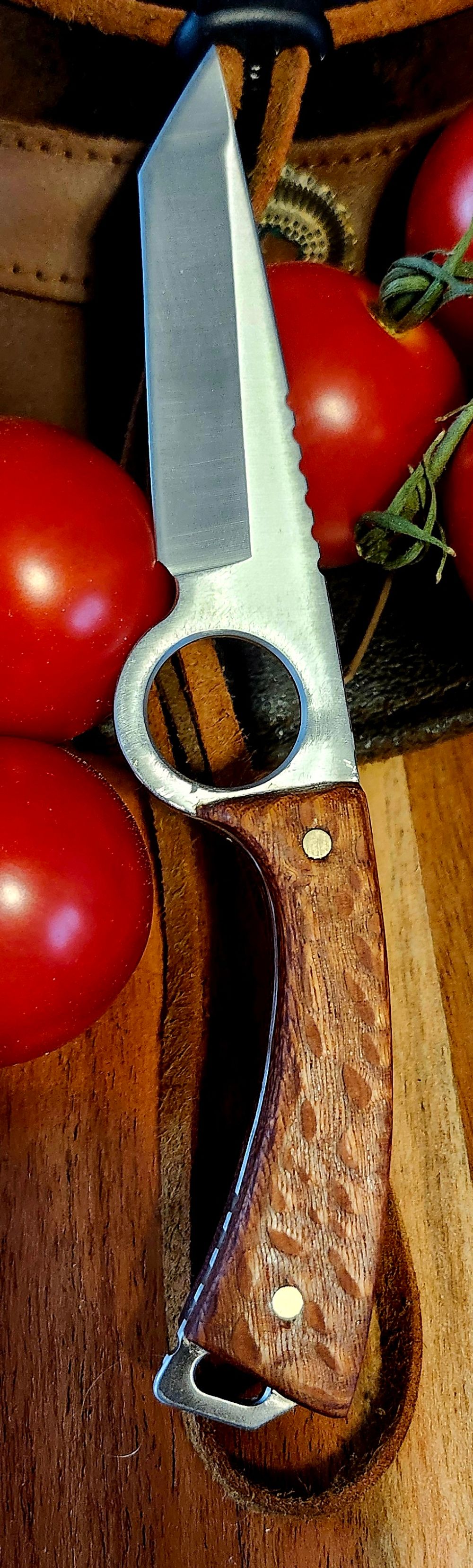 Tanto Point Hunter Knife with Lacewood Handles