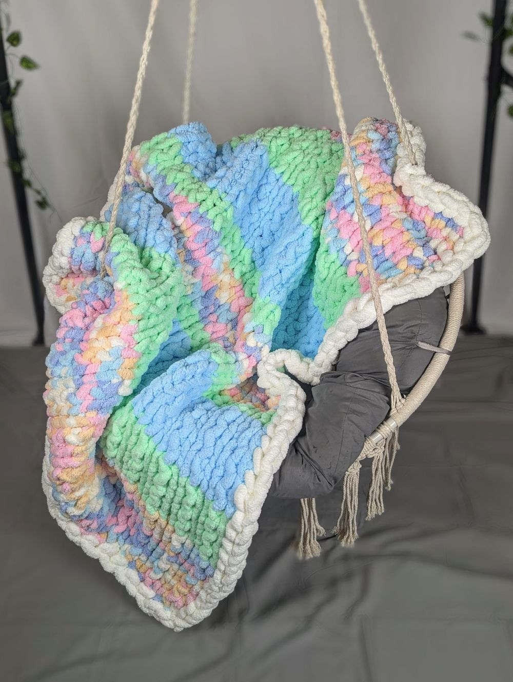 Pastel Please Hand-Knit Blanket - Soft Hues & Cozy Charm