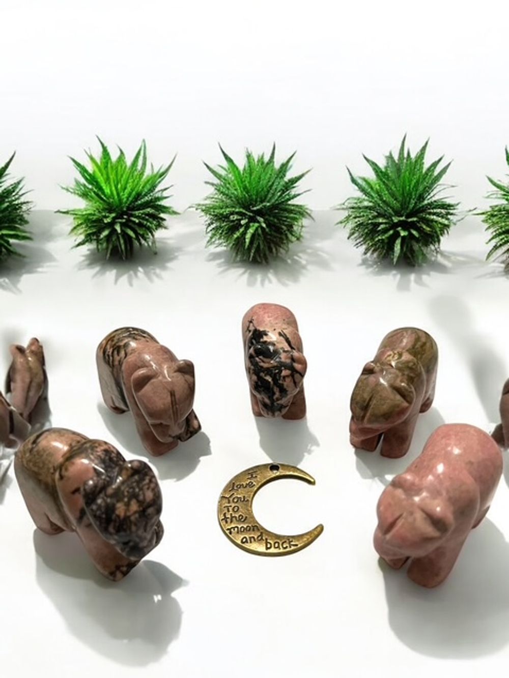 Rhodonite Bear Carving Crystal