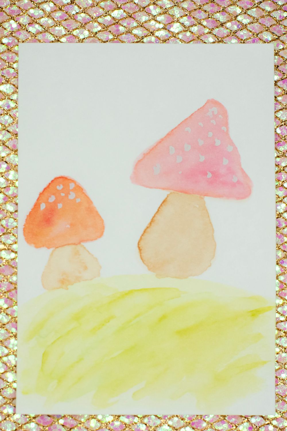 ACEO Orig - 'Mushies' - MiniArt - 2.5x3.5 collectable