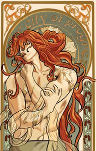 My original Character Karelen, based on the world of the League of Legends, Arcane tv show. He is a Piltover native. I drew in in a digital portrait in the art nouveau style that is featured in the show so often. This is a digital drawing, digital art