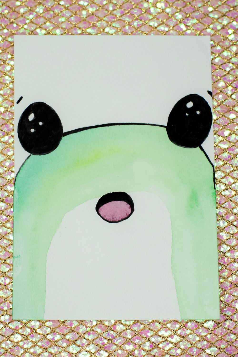 ACEO Orig - 'Froggy Gasp #3' - MiniArt - 2.5x3.5 collectable