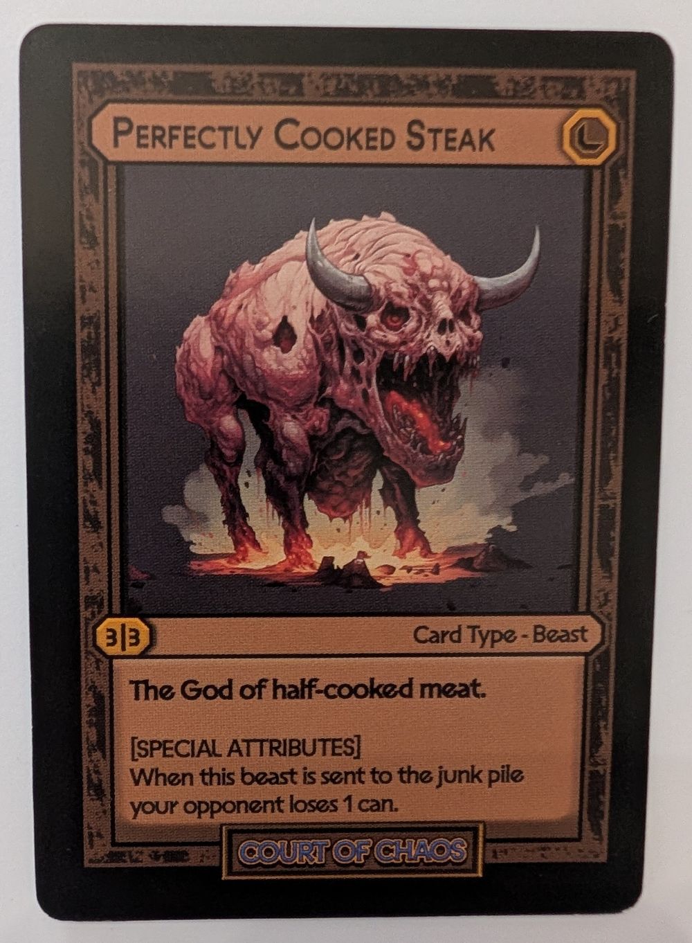Perfectly Cooked Steak - Divorced Dads Court of Chaos Deck Card