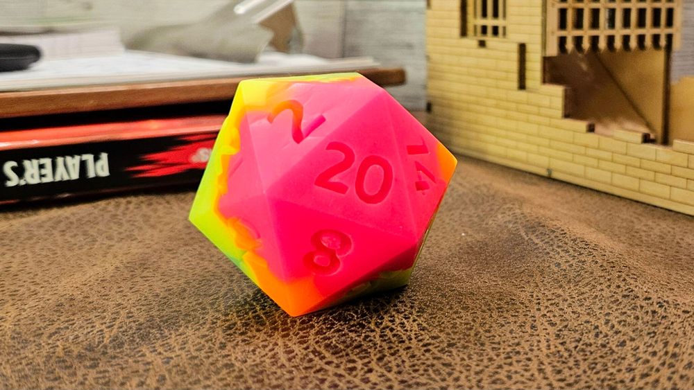 45mm Squishy LGBTQIA+ D20, Gay Pride Dice
