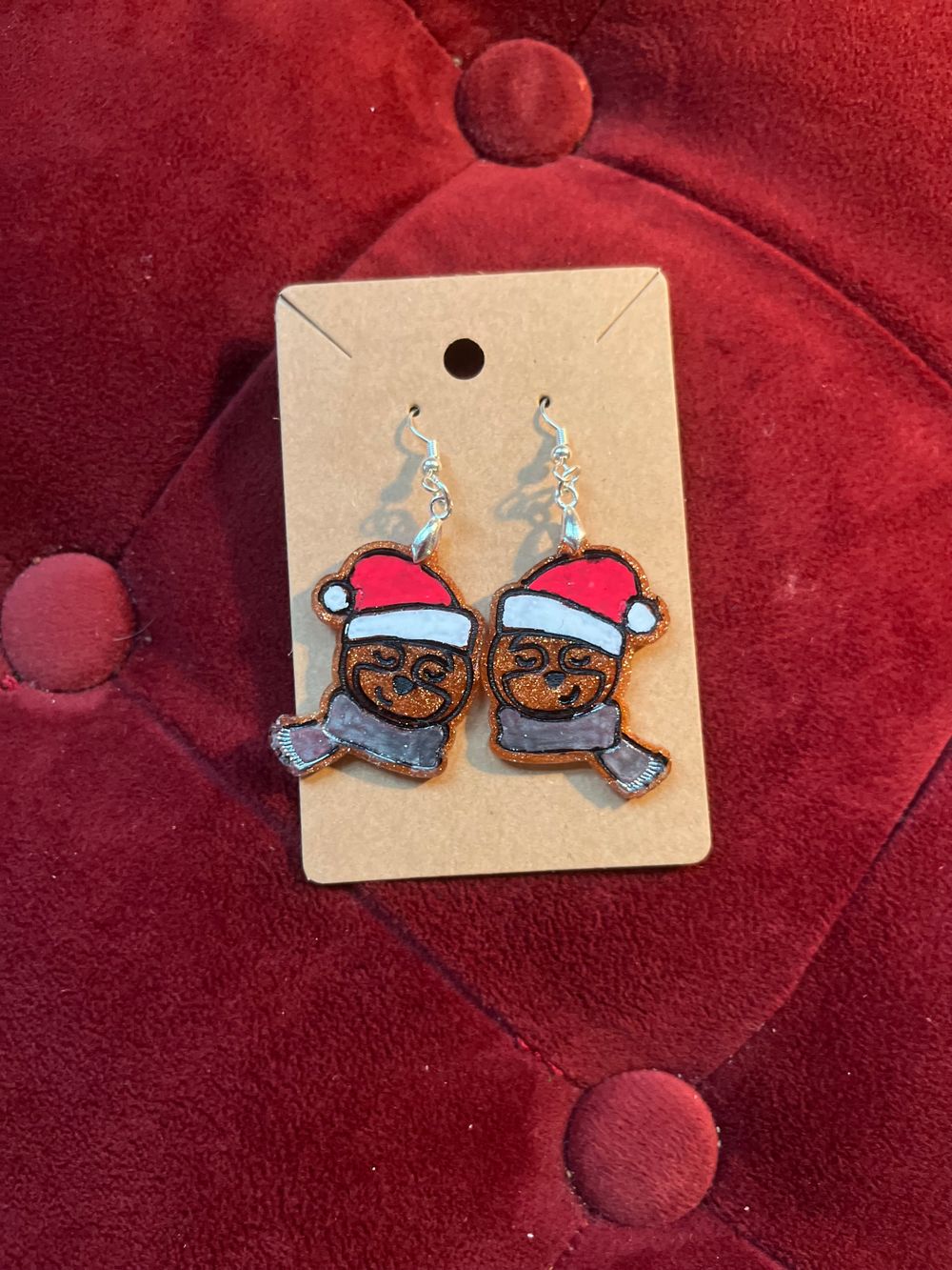 Sloth Santa Earring