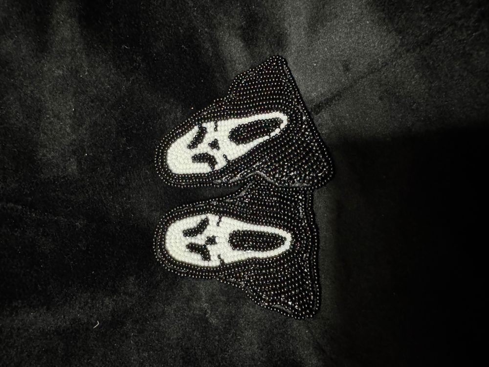 Beaded Scream Ghost face earrings
