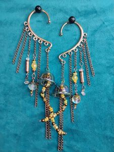 Copper/Yellow. Starring yellow flourite and opal beading.