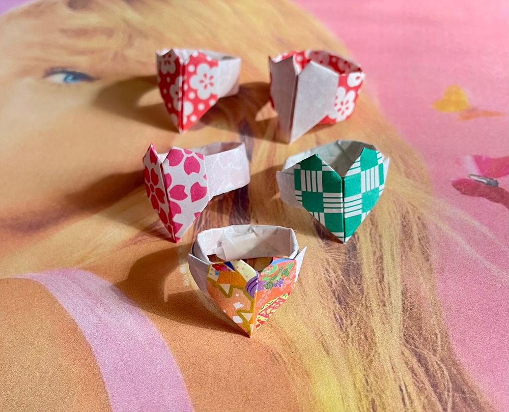 Taylor Swift Inspired Paper Heart Trading Rings Set of 5 pat...