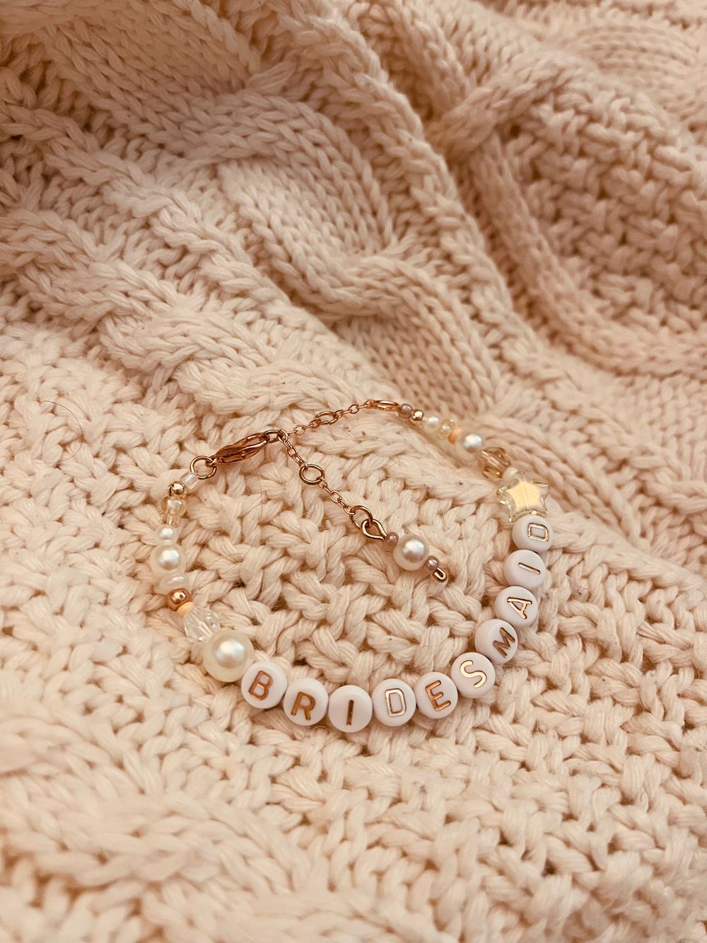 Champagne Bridesmaid Friendship Bracelet 