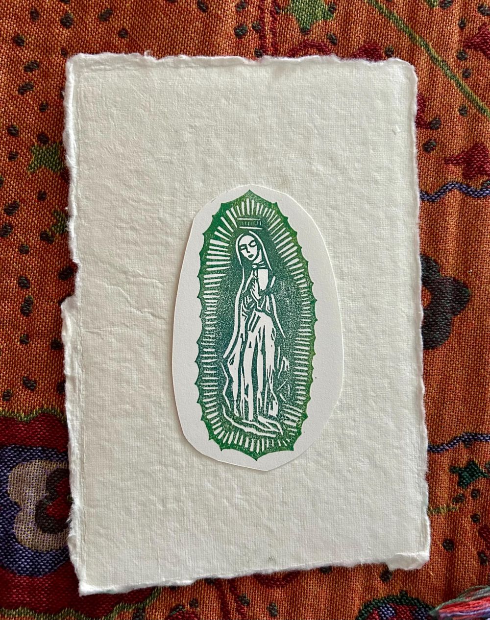 Virgin of Guadalupe/Virgin Mary hand carved rubber stamp