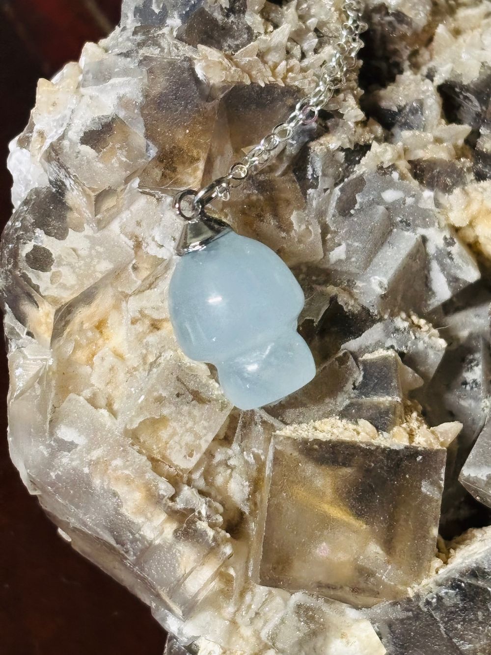 Aquamarine Mushroom Necklace A