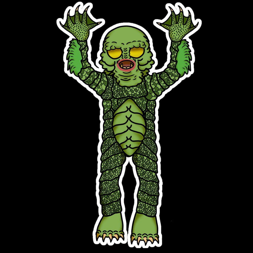 Black Lagoon Gillman Classic Monster Decorative Sticker