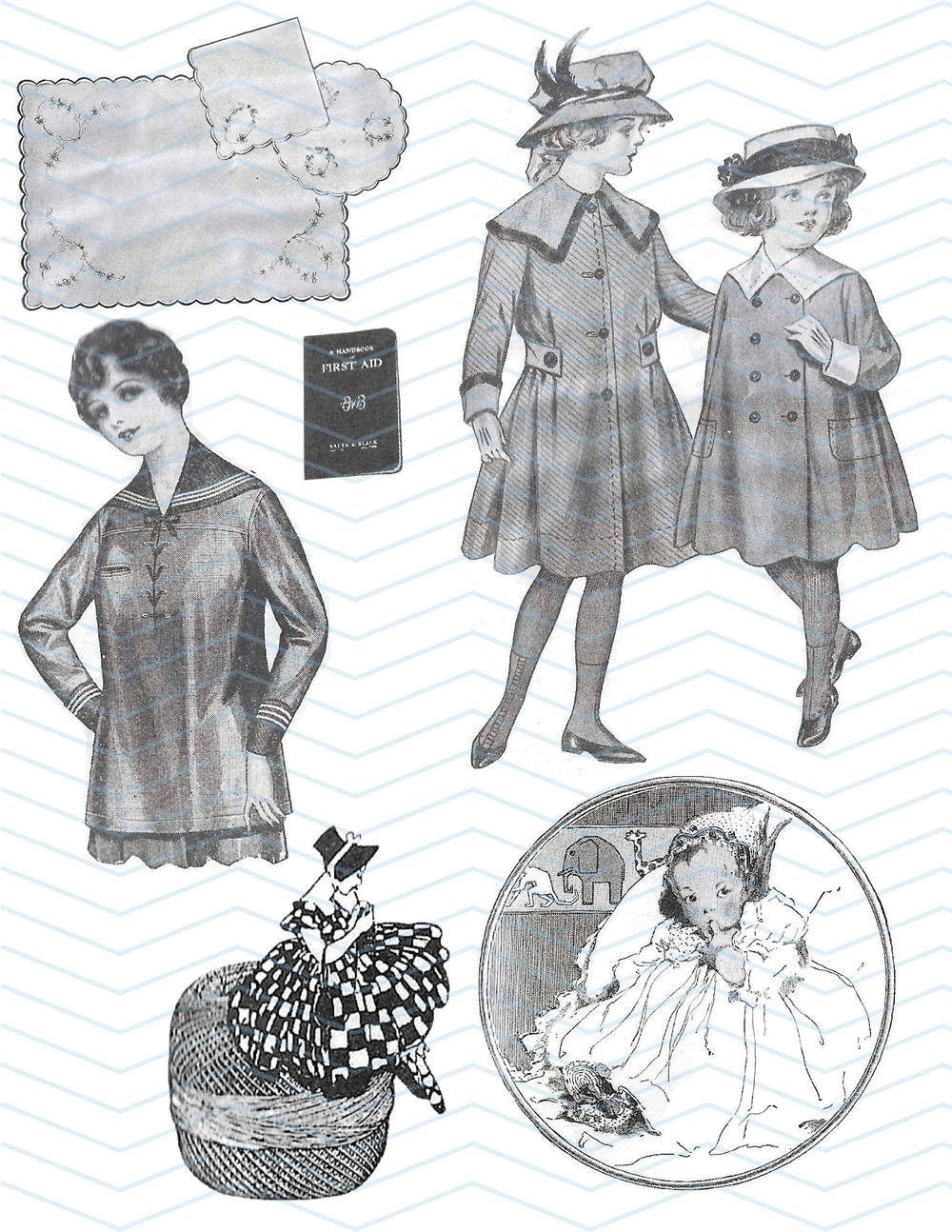 Modern Priscilla 1916 Ephemera Collage Sheets 