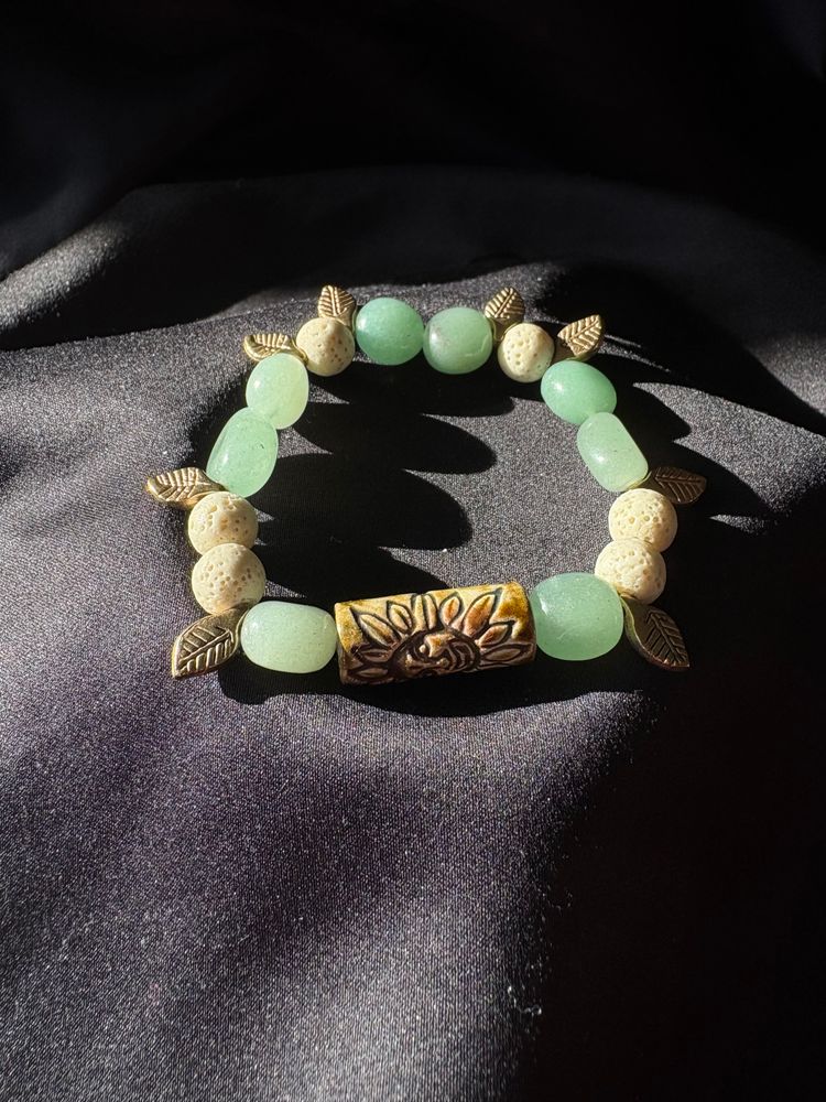 Diffuser Bracelet with Essential Oil Blend - Jade & Lava - Small