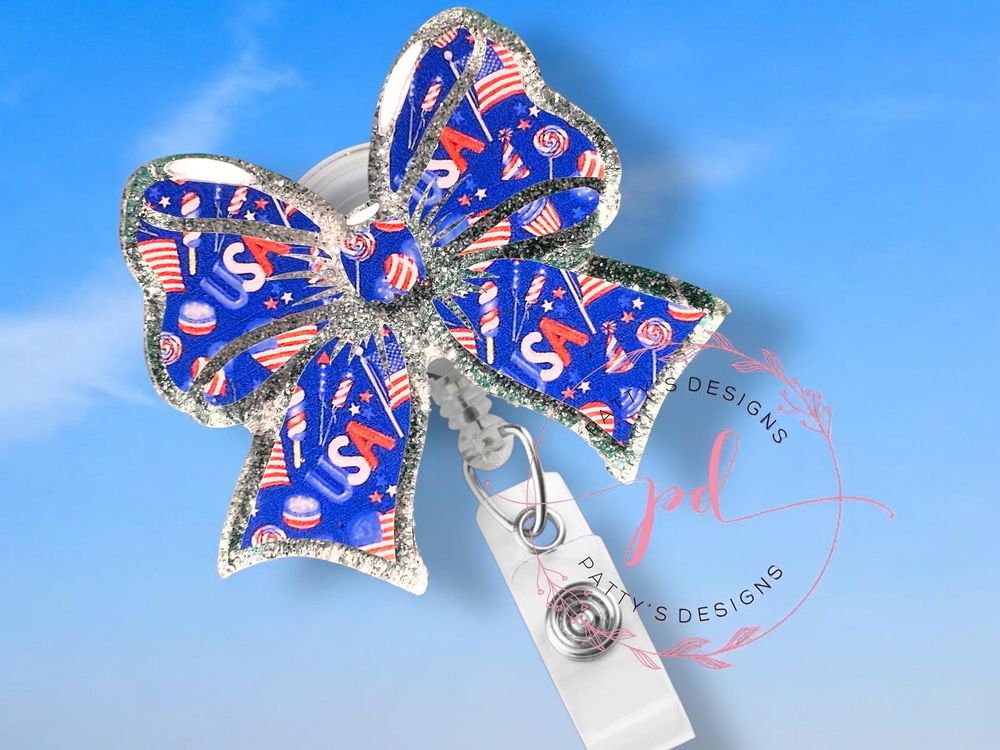 Patriotic Bow Badge Reel