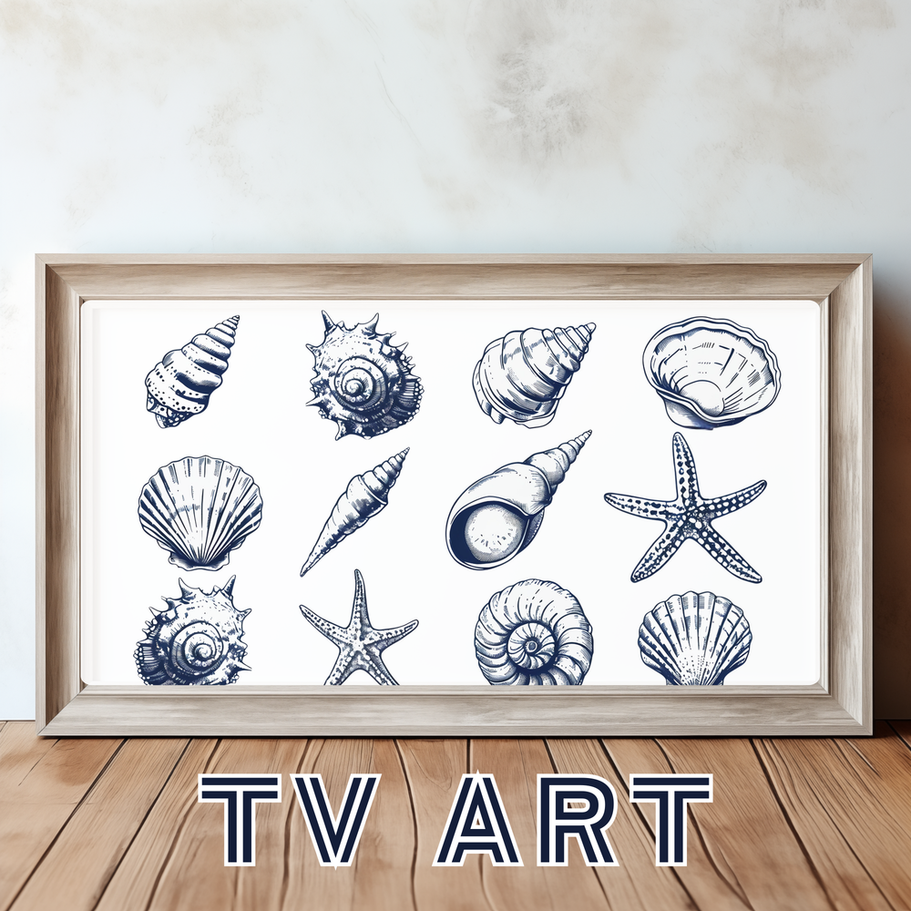Nautical Coastal Seashell TV Art Digital Download 