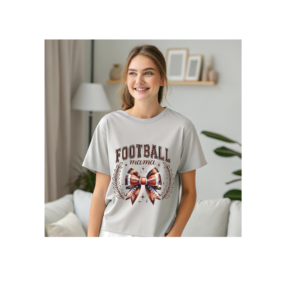Football Mama with Leaf Design 