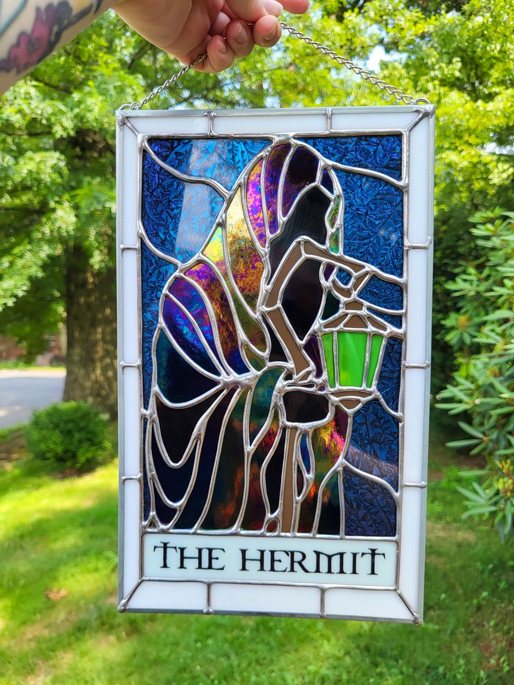 The Hermit Tarot Card Stained Glass