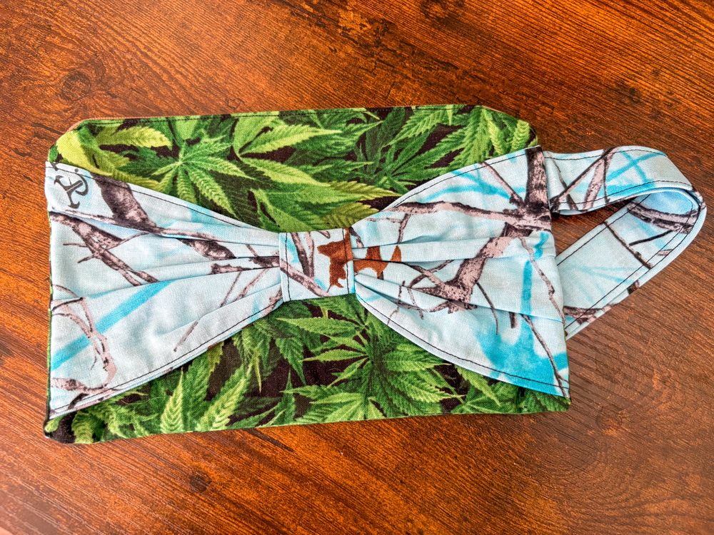 Blue Camo and Cannabis Zippered Bag