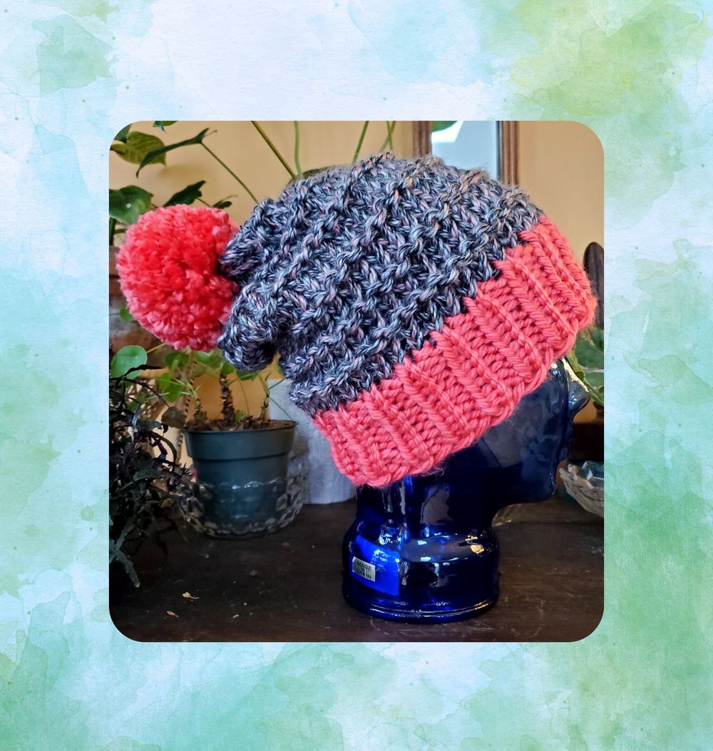 Pink & Gray Knit Hat