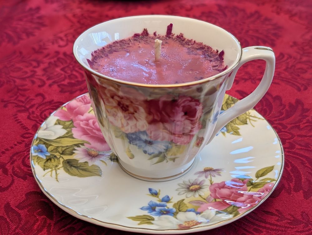 Vintage Teacup Spell Candle (Self-Love)