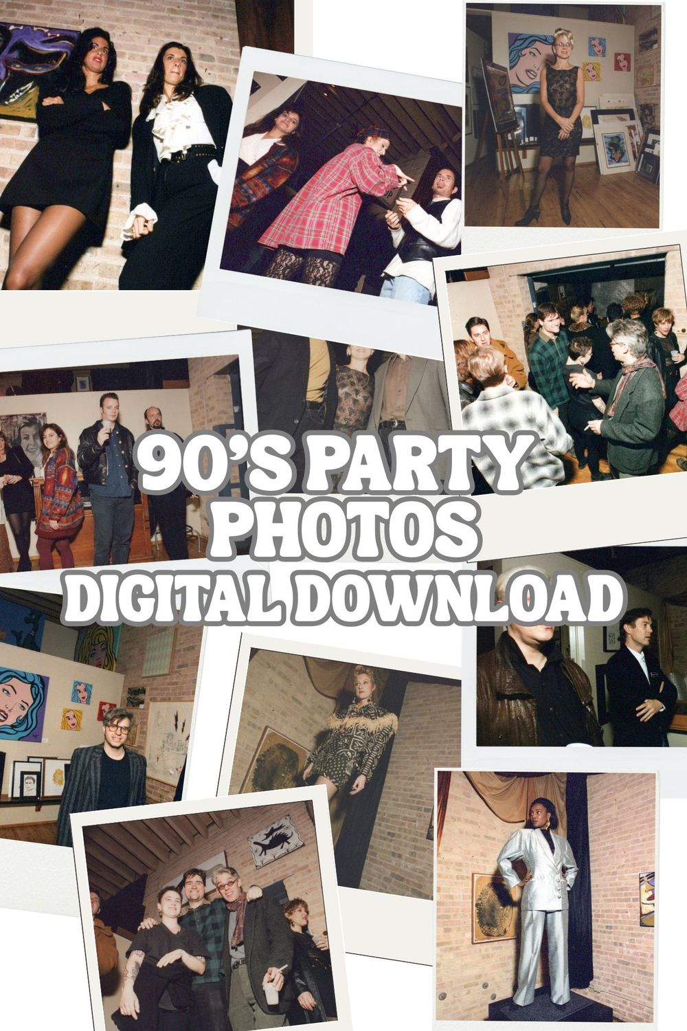 Vintage 90's Party Photos Digital Download | Vintage Junk Journal Ephemera