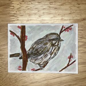 Painting shown on flat surface