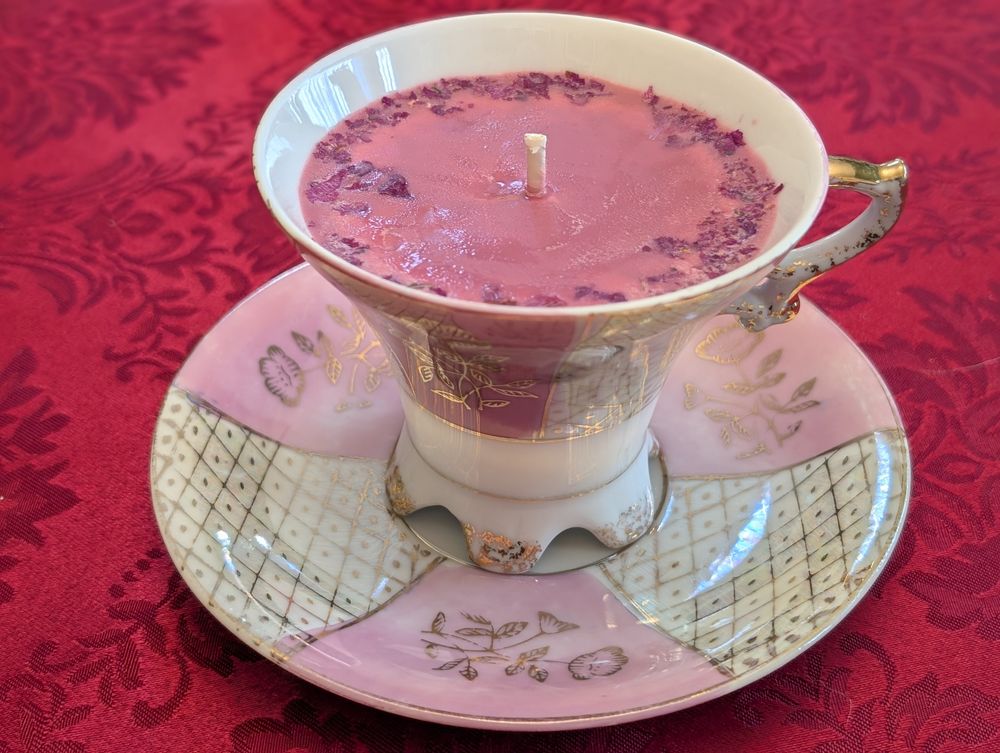 Vintage Teacup Spell Candle (Self-Love)
