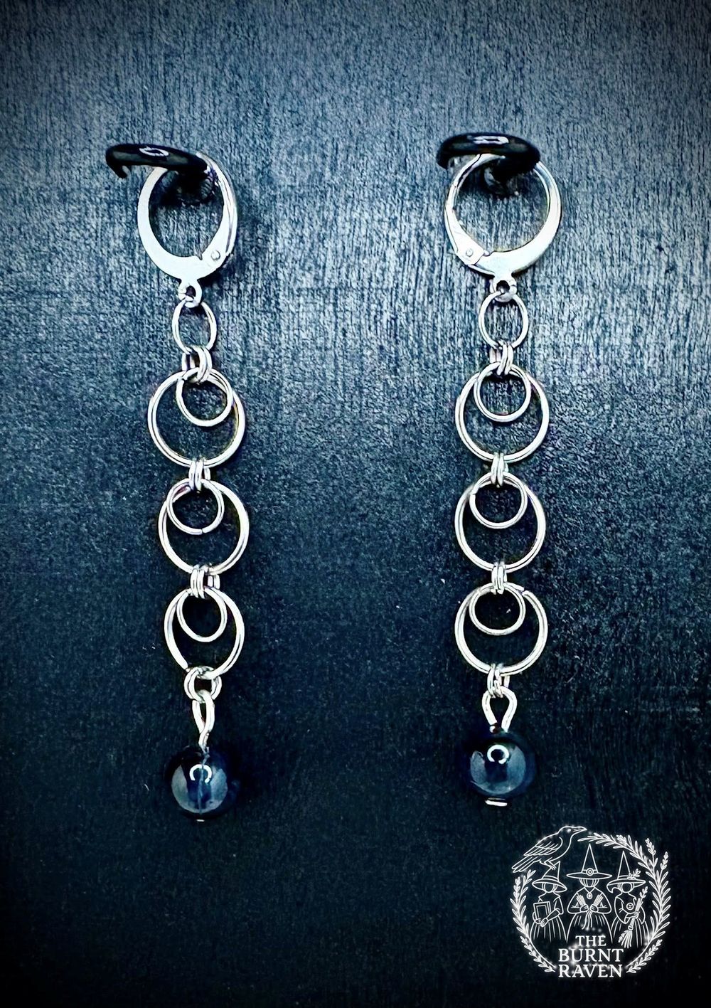  Triple Eclipse Earrings — Stainless & Blue tigers eye