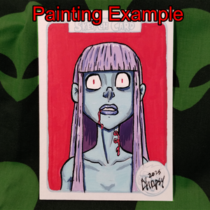 Card done in acrylic paint