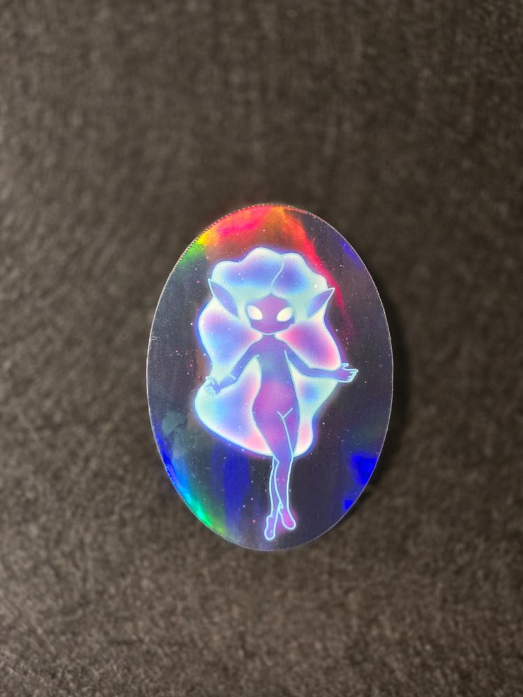 Aurora Celestial Sprite Virelle • Holographic Sticker • Cosmic Fairy Vinyl Art • Galaxy Aesthetic • Fantasy Character