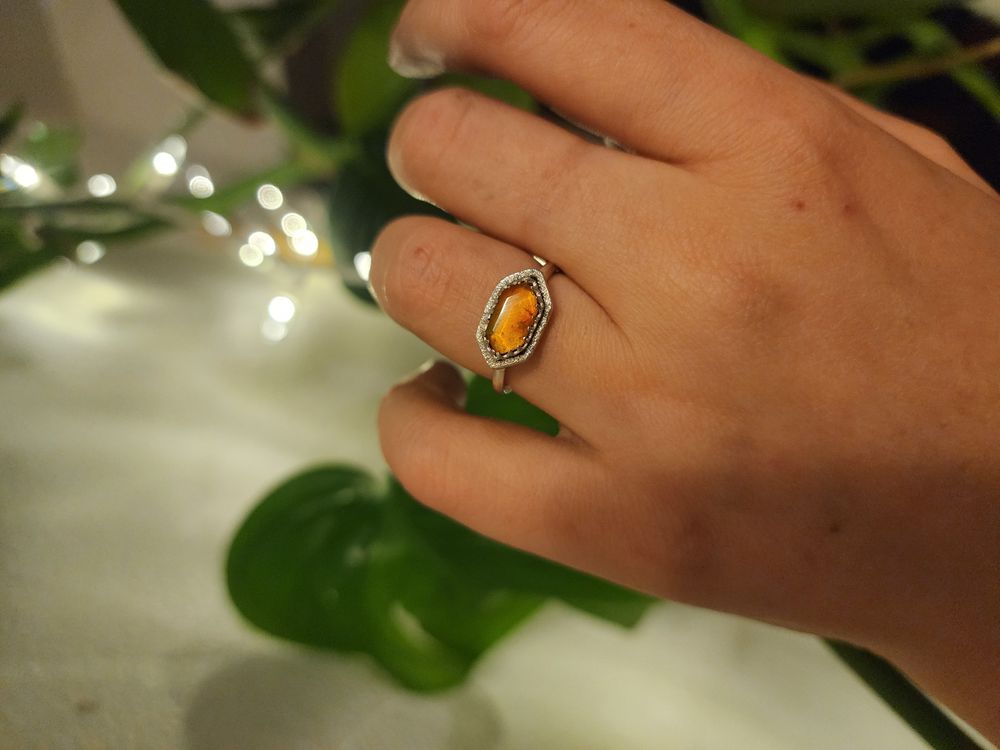 Semi-faceted Mexican fire opal 
