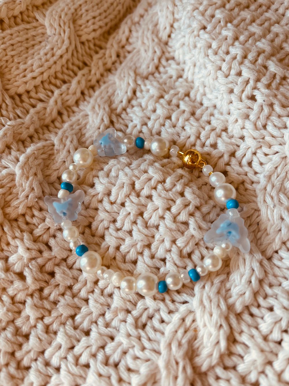 Summer Sky Butterfly Pearl Bracelet 