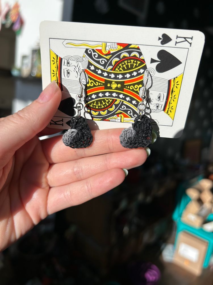 Crochet heart earrings