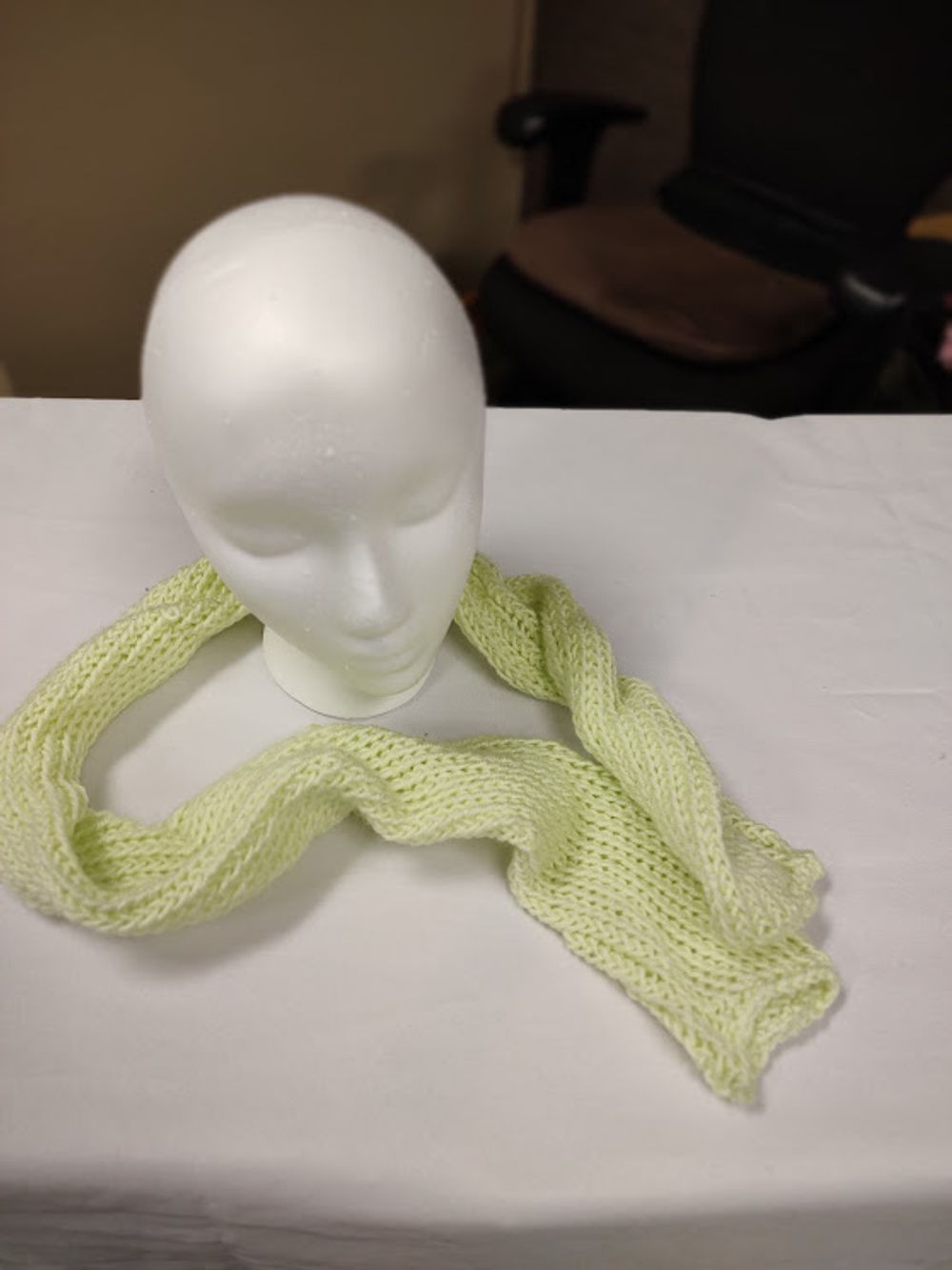 Handmade Pistachio Tube Scarf 