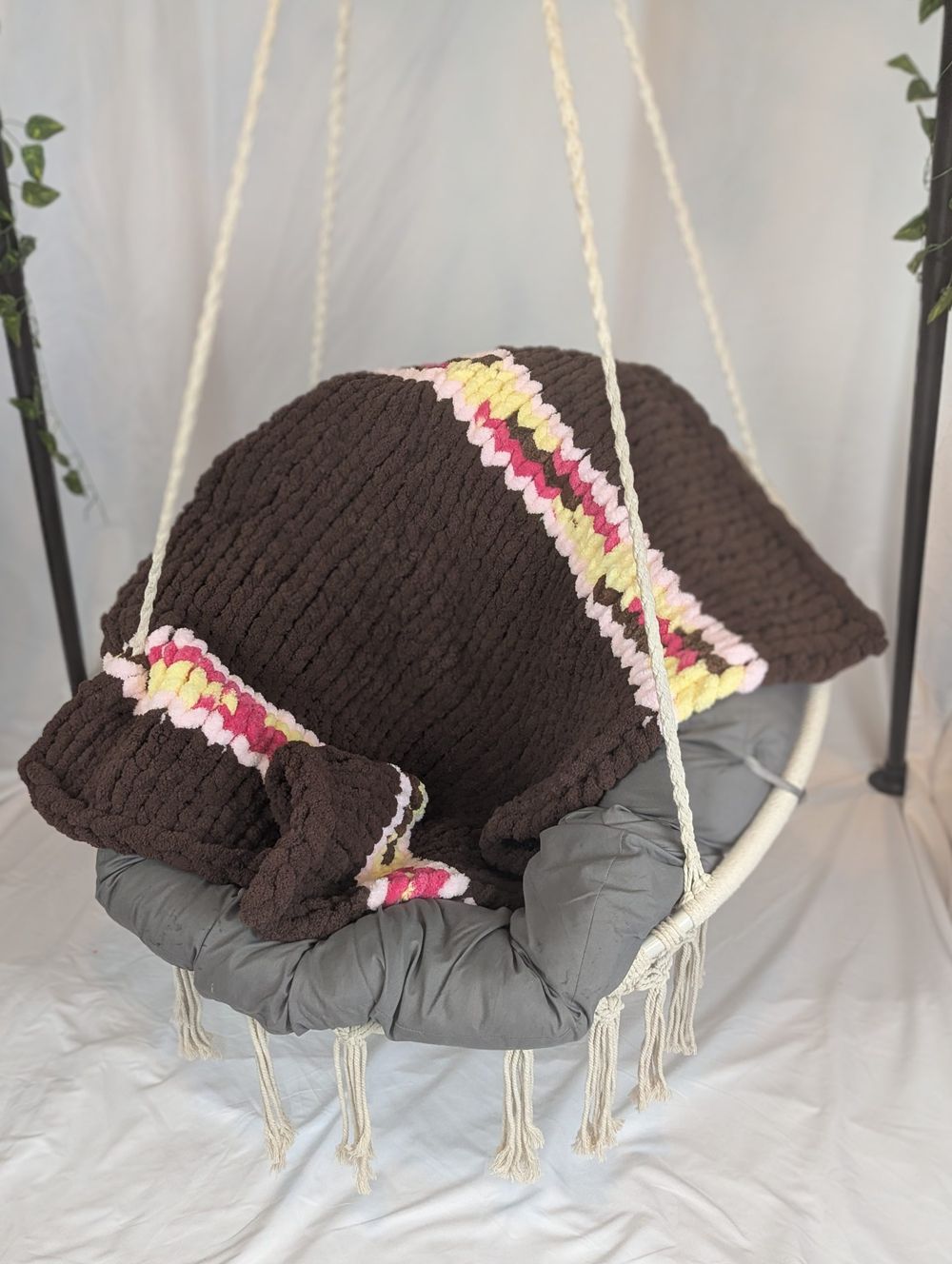 “Baby Banana Split” Hand-Knit Blanket - Sweet Comfort in Mini Size