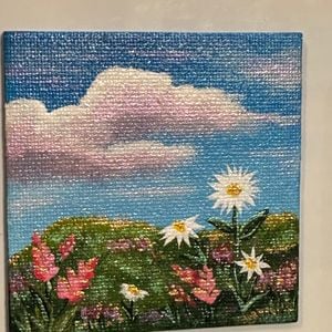 3x3 inch meadow painting 