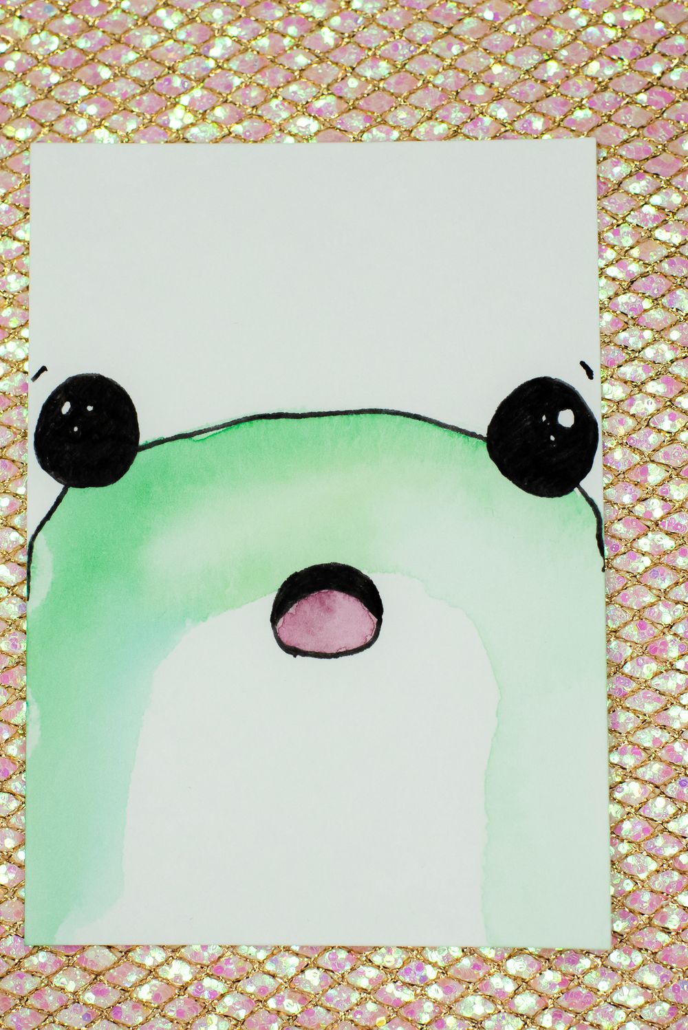 ACEO Orig - 'Froggy Gasp #2' - MiniArt - 2.5x3.5 collectable