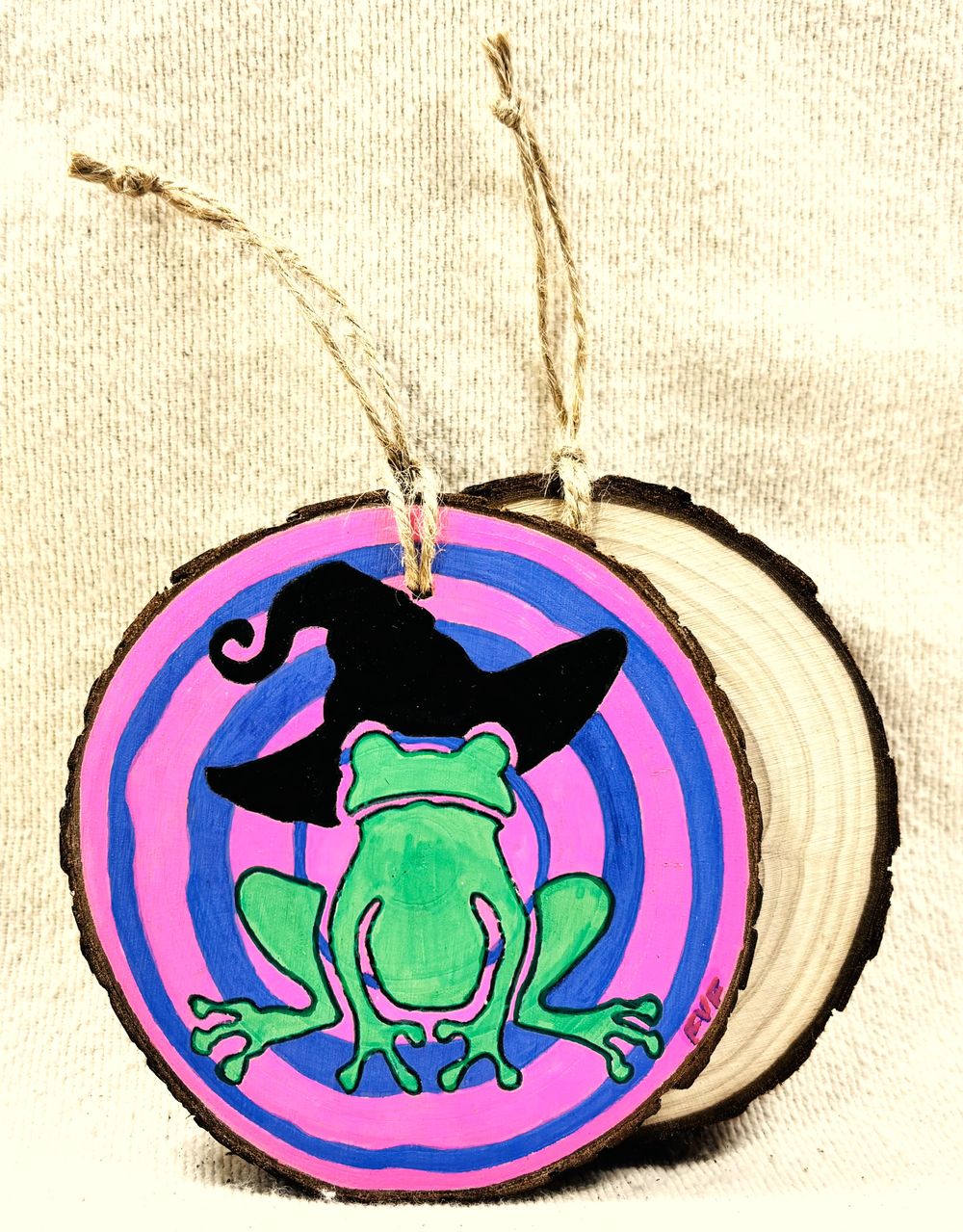 PurplePink Frog Spiral Ornament