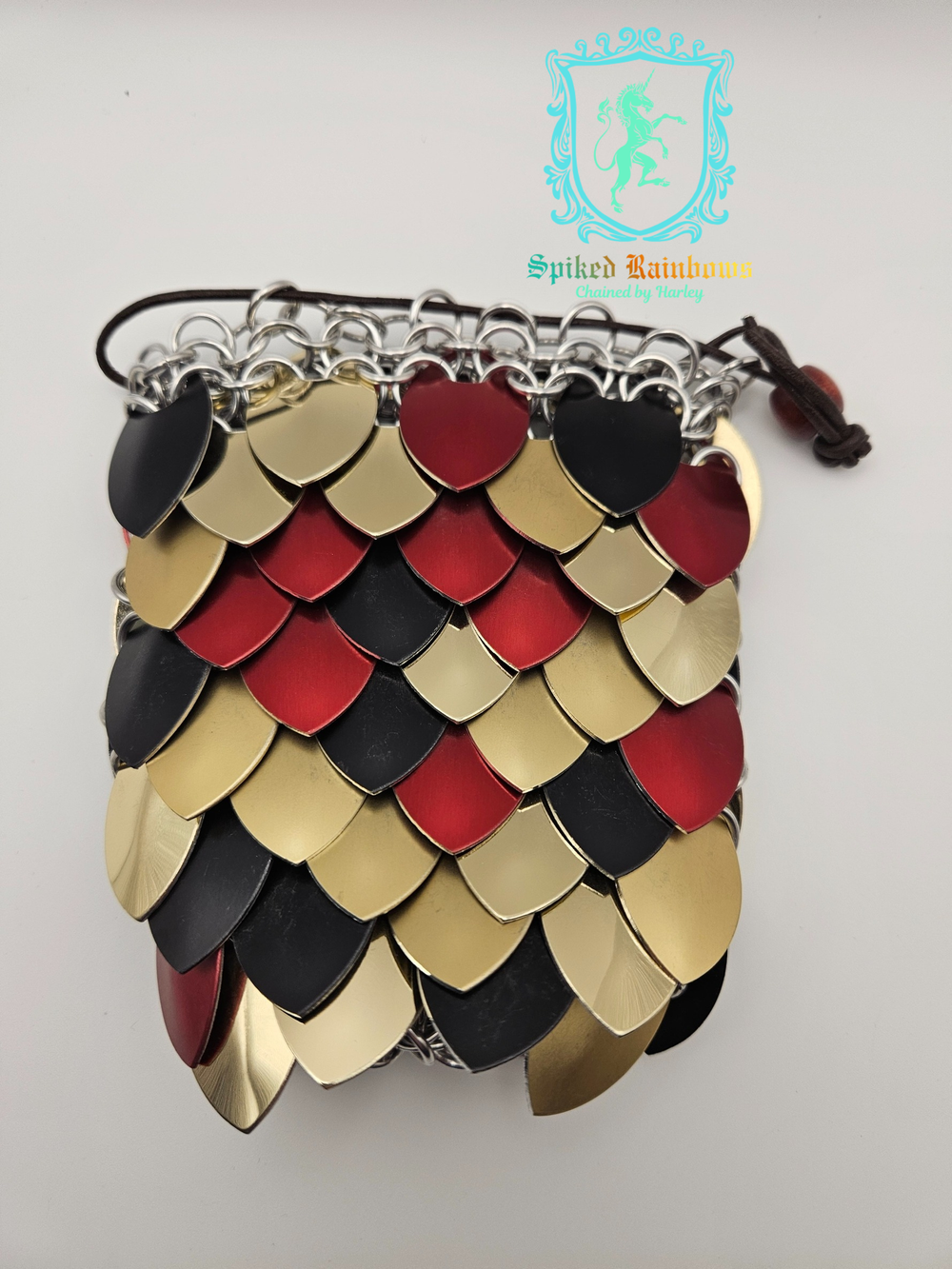 Scale-mail Medium Bag - Red, Black, Gold
