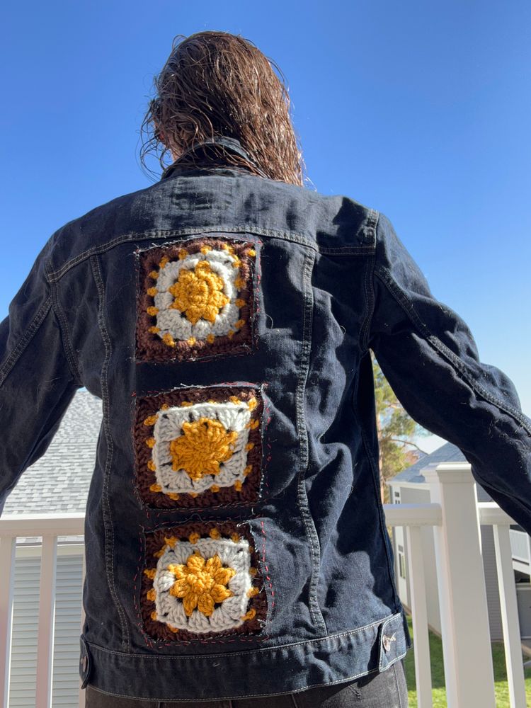 Denim and crochet jacket 