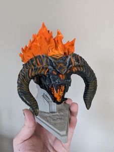 A bust of the Balrog from Tolkien lore