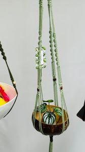 Light green/ cherry wood bead 