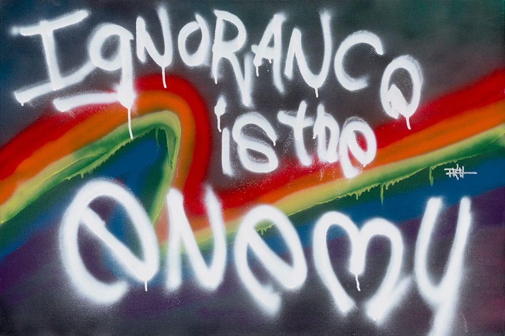 Ignorance is the Enemy (white letter)