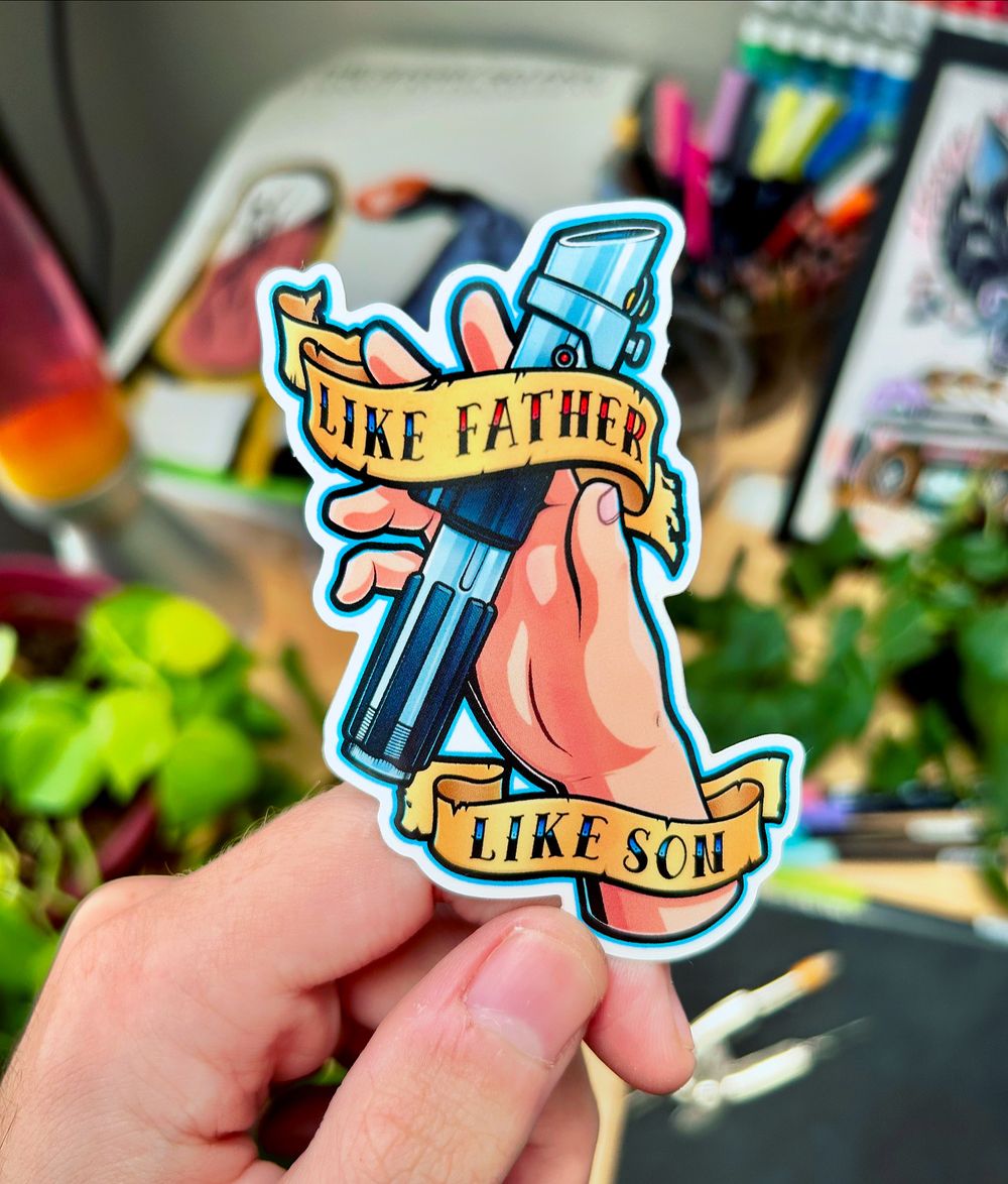 Like Father Like Son Luke & Anakin Skywalker Lightsaber Tattoo Design - Vinyl Sticker