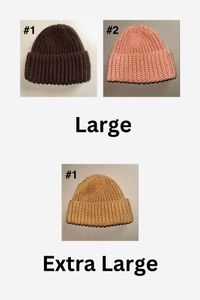 All available Large and Extra Large beanies