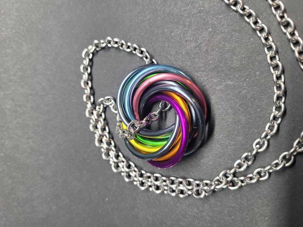 Pastel Chaos Mobius Necklace