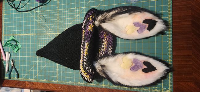 Nonbinary witch hat with 14 in lop ears 