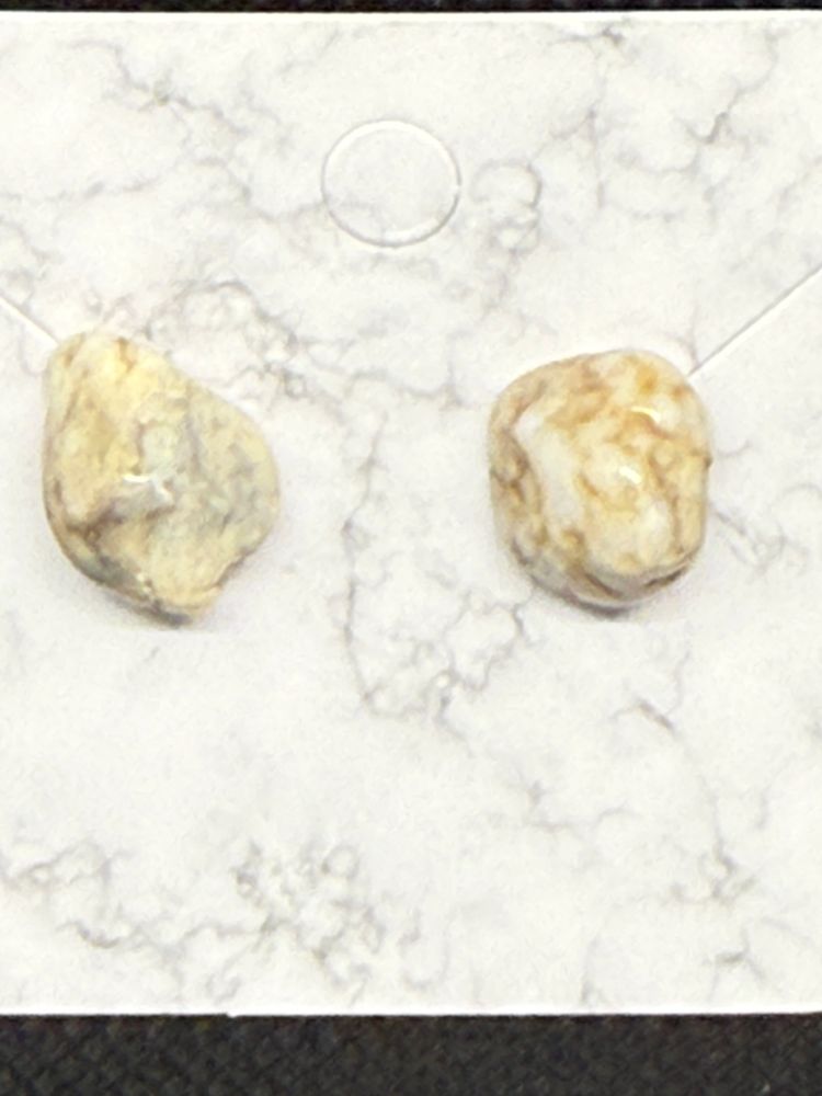 White Quartz Stud Earrings